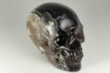 Realistic, Carved, Banded Purple Fluorite Skull #199609-2